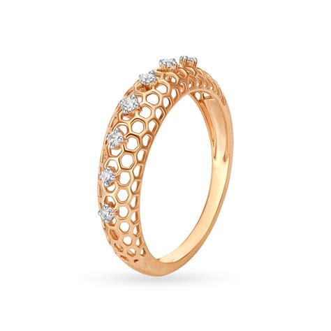 14KT Rose Gold Diamond Finger Ring