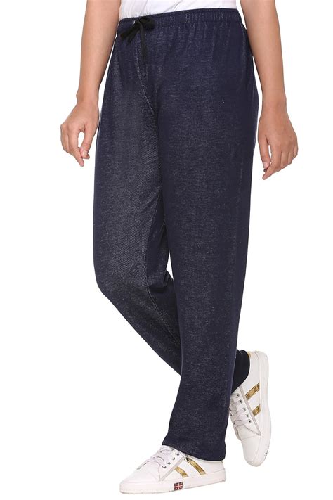 Women Denim Style Super Soft Jogger Track pants – Cupid Plain DARK BLUE ...