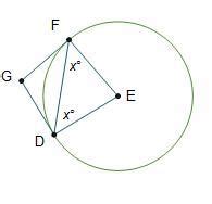 Angle G is a circumscribed angle of circle E. What is the measure of ...