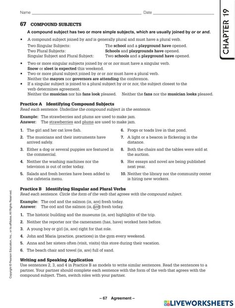 Compound Subject Worksheet 的图像结果