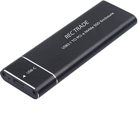 Rec Trade NVMe SSD Enclosure, M Key USB 3.1 Type-C to NVMe M.2 Adapter ...