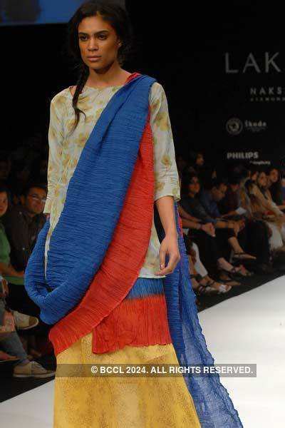 Mariam displays a creation by designer Paromita Banerjee on Day 4 of ...