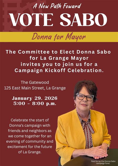 Donna Sabo for Mayor Campaign Kick-off, The Gatewood, La Grange, 29 ...