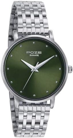 Sonata Poze Quartz Analog Brown Dial Metal Strap Watch for Women ...