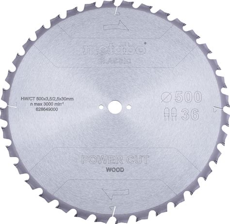 Metabo POWER CUT WOOD CLASSIC 628649000 Cirkelsågblad 500 x 30 x 2.8 mm ...