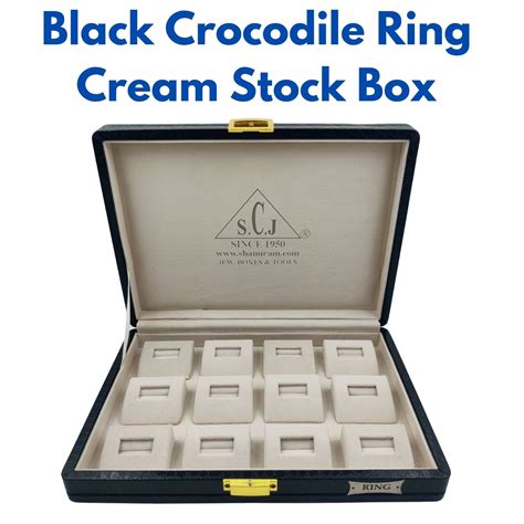 Black Crocodile Ring Cream Stock Box | Ring Stock Box – TEZ RAFTAR