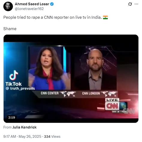 फैक्ट चेक: भारत में लाइव टीवी शो के दौरान CNN की रिपोर्टर से हुआ रेप का ...