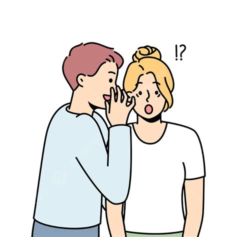 Man Whisper Secret Information To Shocked Woman, Gossip, Rumor, People PNG and Vector with ...