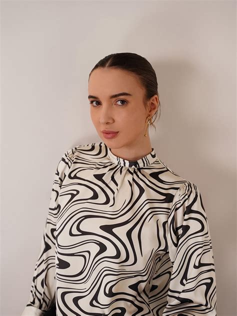 Buy Beige And Black Satin Abstract Print Top Online | FableStreet