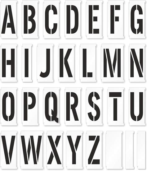 SmartSign 24" x 10.5" A-Z Stencil Kit with 18" Letter Height, 63 Mil ...