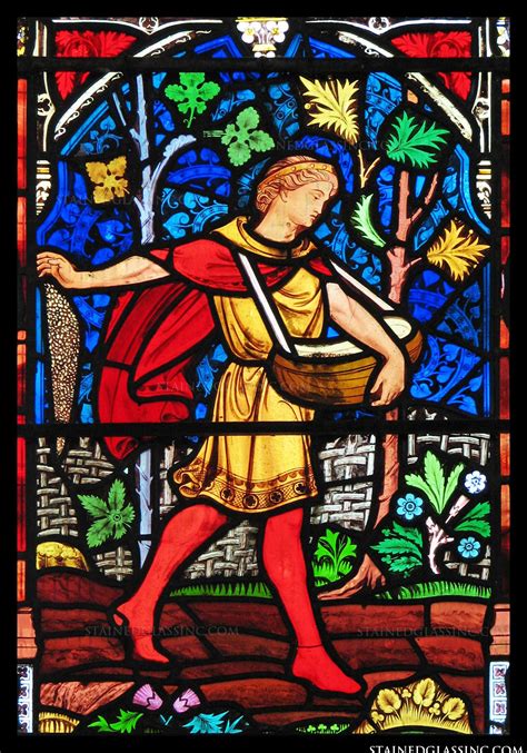 "The Sower and the Seeds" Religious Stained Glass Window