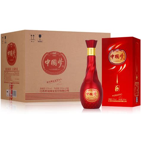 中国梦白酒整箱 52度浓香风味500ml*6瓶酒水礼盒送礼
