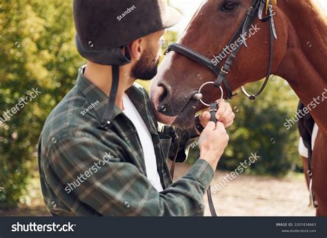 Young Man Horse Outdoors Stock Photo 2207434663 | Shutterstock