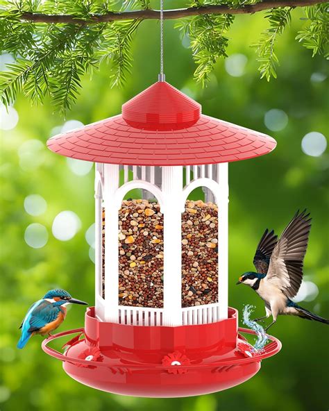 Hanging Bird Feeders for Outdoors, No-Mess Wild Bird Food Feeder for ...
