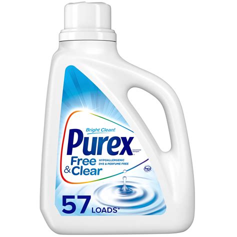 Purex Liquid Laundry Detergent, Free & Clear, 75 Fluid Ounces, 57 Loads ...
