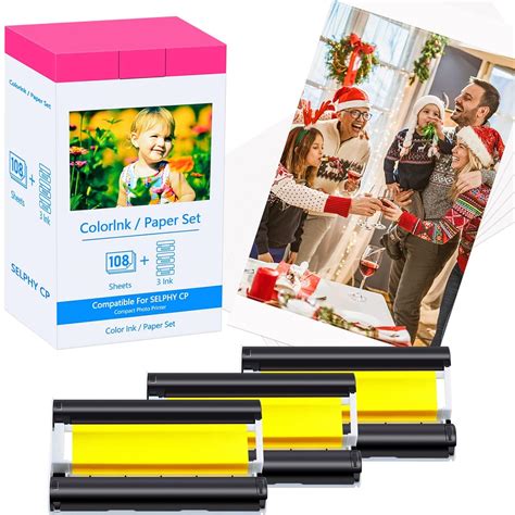 KCMYTONER Compatible for Canon Selphy CP1500 CP1300 Ink and Paper Set ...