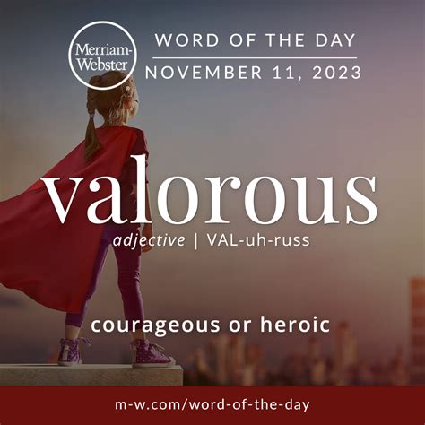 Word of the Day: Valorous | Word of the day, English vocabulary words ...