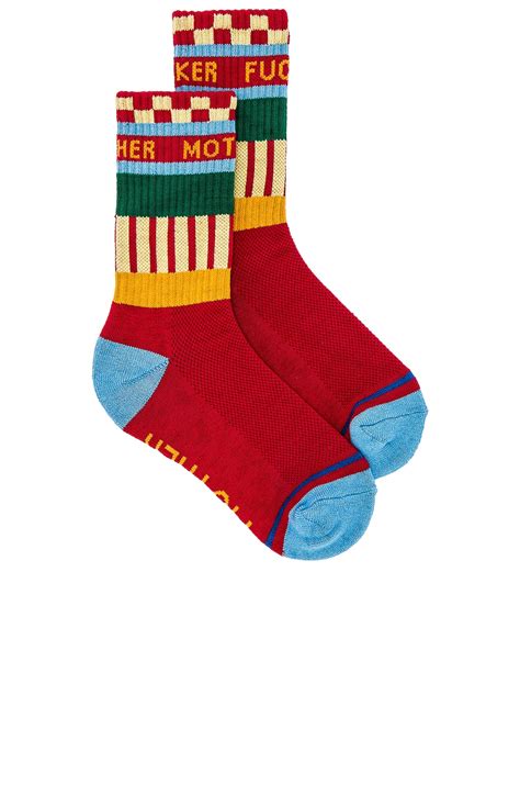 MOTHER Baby Steps Socks in Checker & Stripe Mother Fucker | REVOLVE