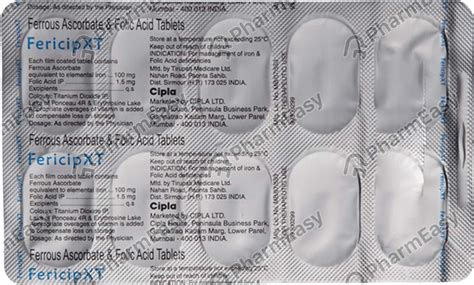 Fericip Xt Strip Of 15 Tablets: Uses, Side Effects, Price & Dosage ...