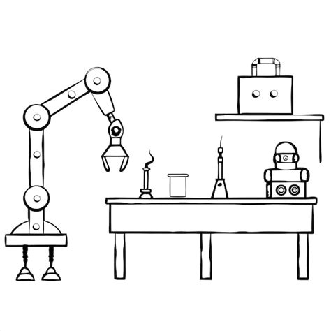 Robot Work On Computer with Table 的图像结果