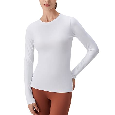 HUKOEMPN T Shirts for Women Long Sleeve Undershirts Tops Round Neck ...