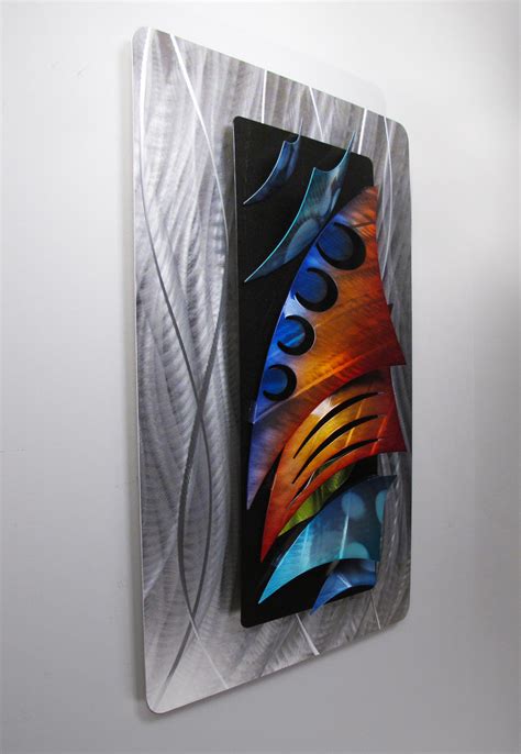 "Aquadelic" 30"x20" 3D Modern Abstract Metal Wall Art Sculpture - DV8 ...