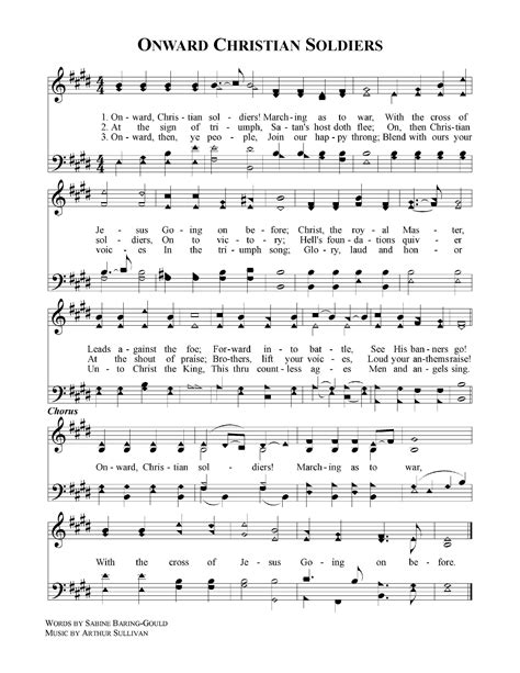 Onward Christian Soldiers | Hymns lyrics, Christian songs, Christian ...