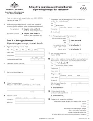 Fillable Online Advice by a migration agent/exempt person Fax Email ...