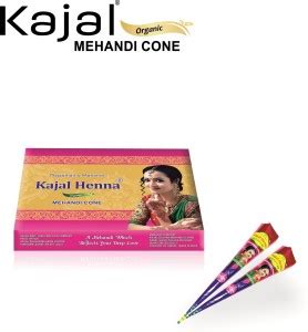 Kajal Henna Organic Mehandi Cone ( Red Wrapper) Pack of 12 Natural ...
