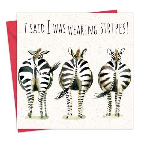 Twizler Funny Birthday Card Zebra Funny Card Blank Funny Birthday ...