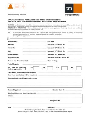 Ships Radio Licence - Fill and Sign Printable Template Online