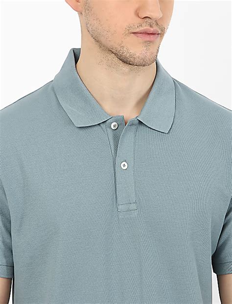 Buy Pure Cotton Plain Polo Neck T-Shirt at Marks & Spencer