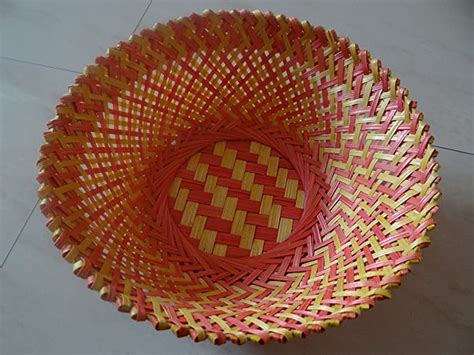 Buy Craftorium Bamboo Store Bamboo Colorful Flower Basket (9" x 9" x 3 ...