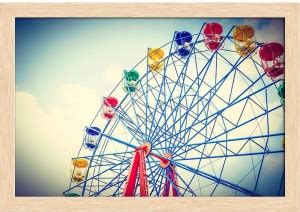 Artzfolio ArtzFolio Image of Vintage Ferris Wheel In The Park Canvas ...