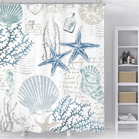Amazon.com: Omifly Nautical Coastal Shower Curtain 60Wx72H Inch ...