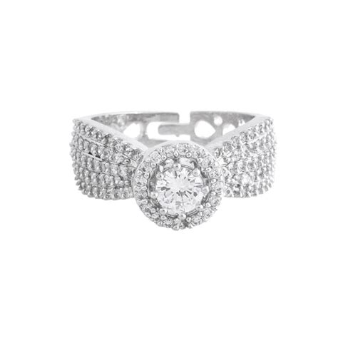 Sparkling Elegance Infinite Glow Solitaire American Diamond Ring – VOYLLA
