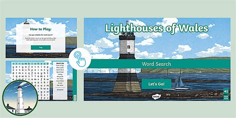 Lighthouses of Wales: Wordsearch