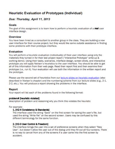 Image result for Heuristic Evaluation Report Example