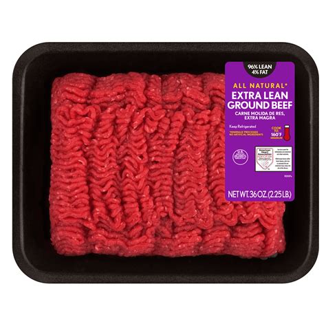 96% Lean / 4% Fat Extra Lean Ground Beef, 2.25 lb Tray, Fresh, All ...