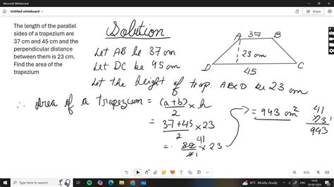 The length of the parallel sides of a trapezium are 37 cm and 45 cm and ...