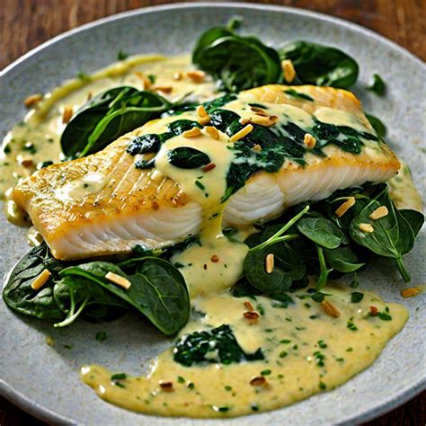 Smoked Haddock with Buttered Spinach & Mustard Sauce Recipe | Recipes.net