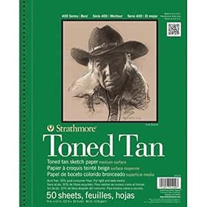 Strathmore 400 Series Toned Tan 9''x12'' Warm Tan Smooth 118 GSM Paper ...
