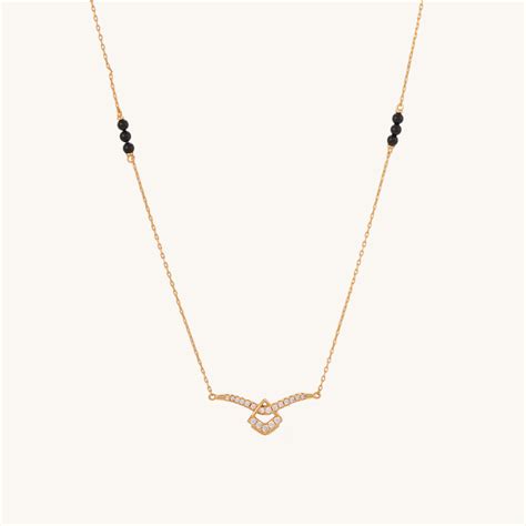 Dainty Minimalistic Diamond Mangalsutra | 18k Gold Vermeil ...
