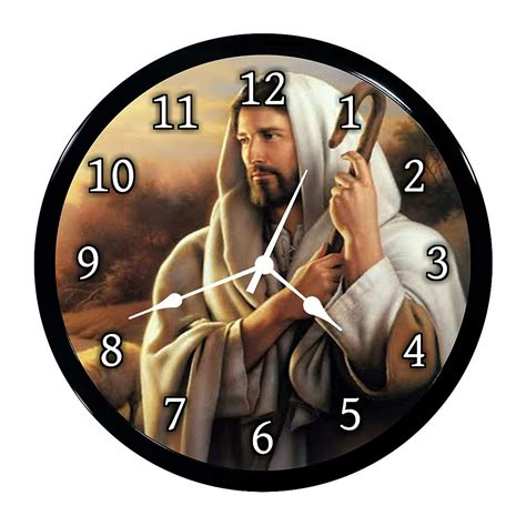 Buy Babawill Jesus 01 Abs Plastic Wall Clock with Glass in Front, 28 x ...