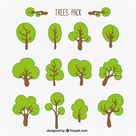 Groene bomen pakken | Premium Vector
