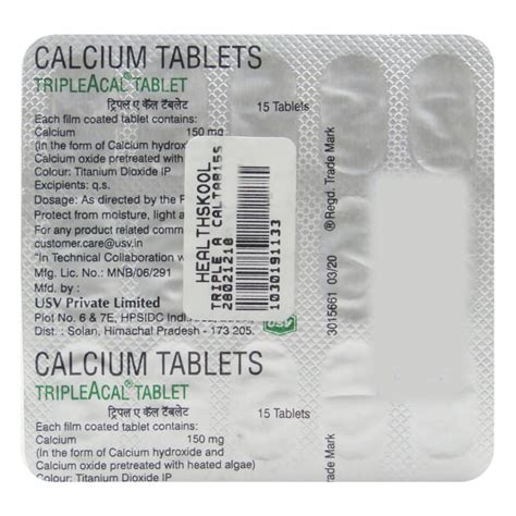 Buy Tripleacal Tablet | 19 Minutes Delivery | Apollo Pharmacy