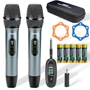 AFUOO Wireless Microphone Set for Singing, Speeches & Events, 2.4GHz ...