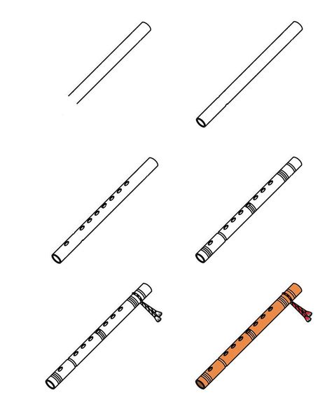 20+ Easy and Simple Flute Drawing Ideas - Drawing Photos