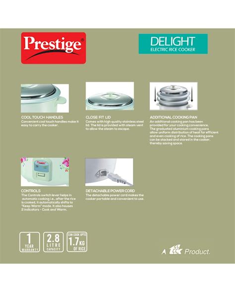 ELECTRIC RICE COOKER PRESTIGE DELIGHT PRWO 2.8L