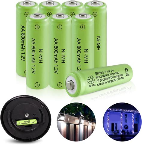 Amazon.com: 10 Packs 1.2V AA 900mAh Nickel Metal Hydride NiMh ...